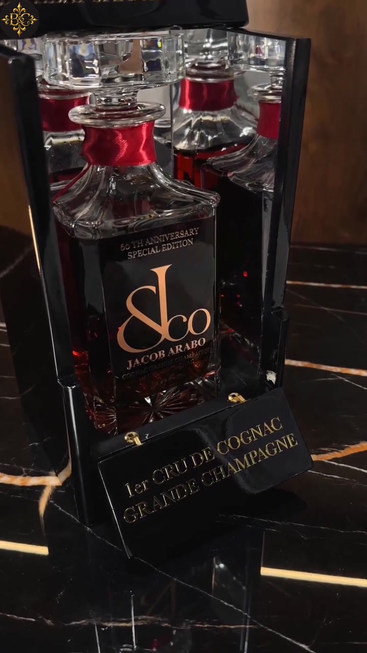 Close view of the Jacob & Co special edition bottle in its presentation box
